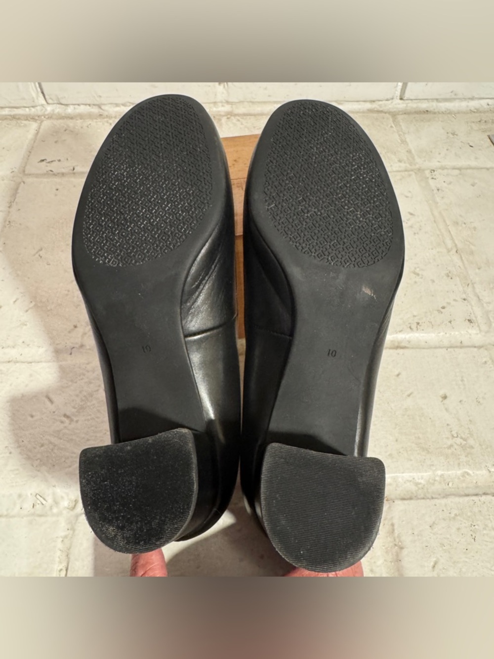 Tory Burch Black Leather Janey 50mm Block Heel Pumps - Size 10 - Picture 7 of 14